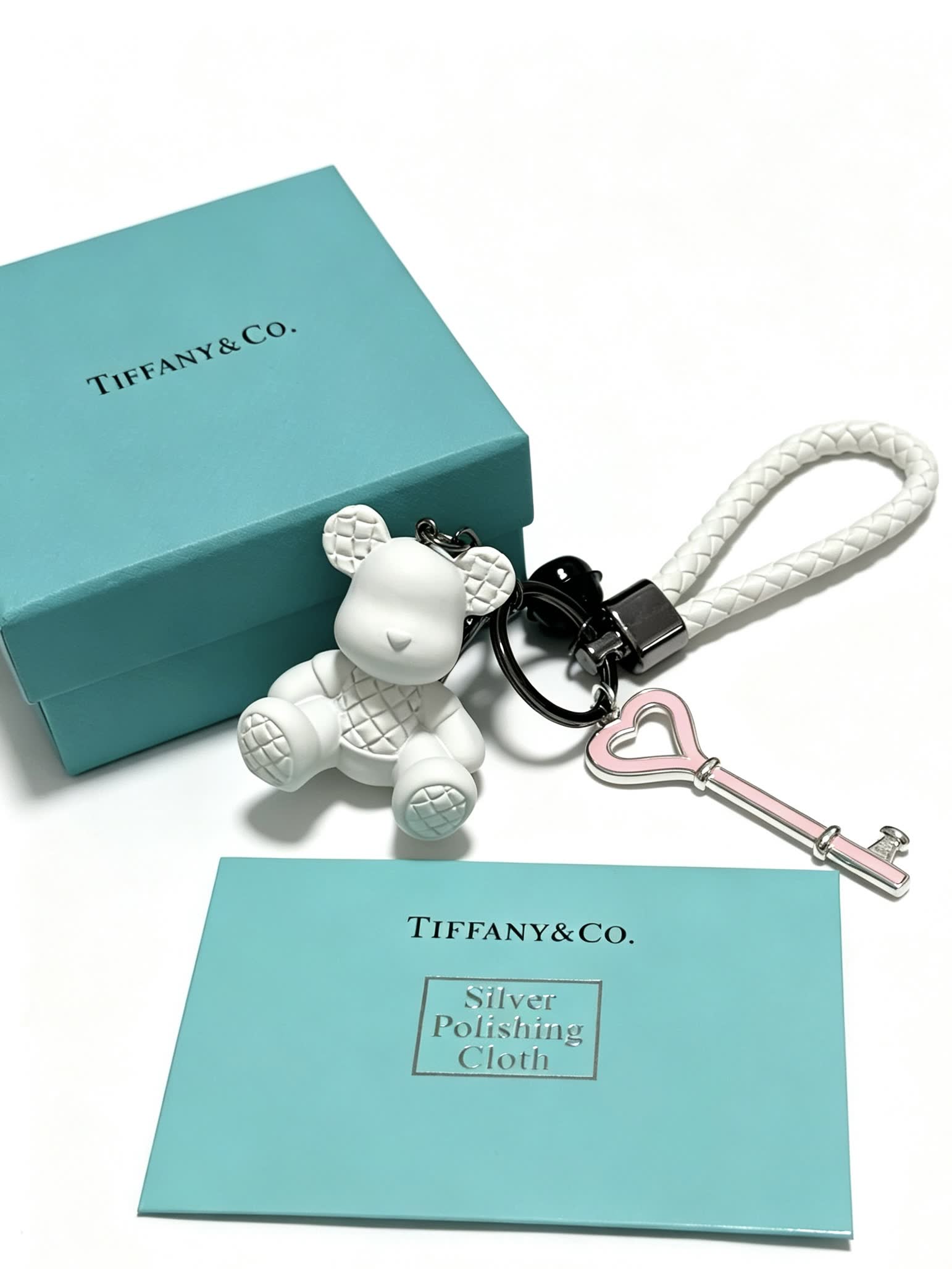 Tiffany & Co. Sterling Silver Bear Charm with Key and Rope